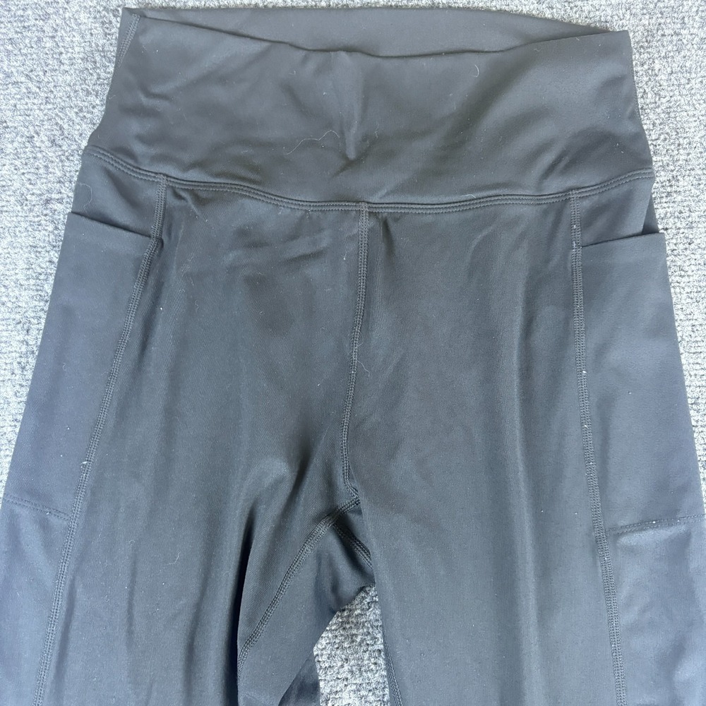 Danskin Tight Legging Womens 24x24 Black Nylon Stretch Pockets Lightweight Yoga - Picture 2 of 9